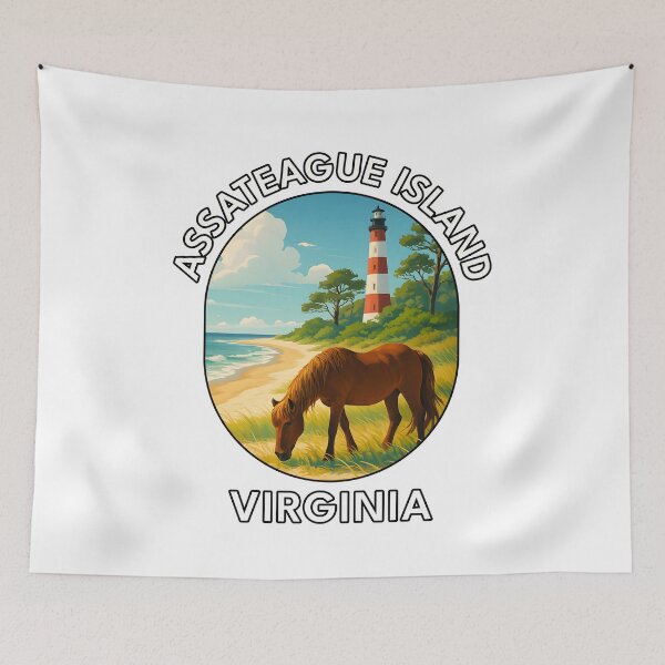 Item preview, Assateague Island Virginia Wild Horses – Vintage Travel Poster designed and sold by inkNext.