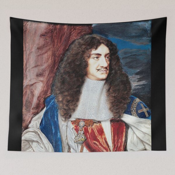 Item preview, King Charles II vintage portrait designed and sold by Vintage Designs +.