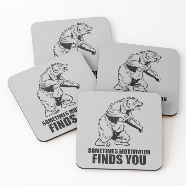 Item preview, Sometimes Motivation Finds You - Funny Bear Motivational designed and sold by xhearalisa.