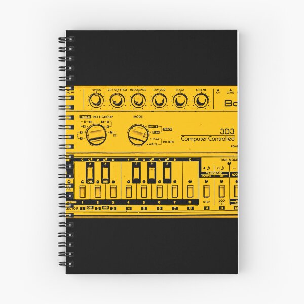 Aperçu de l'œuvre Synthétiseur acide Roland TB-303 – Illustration jaune créée et vendue par MELLOWMONDAY_.