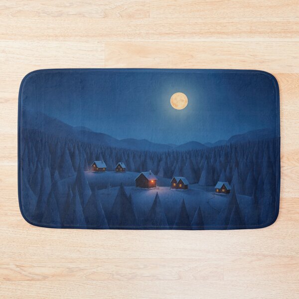 Item preview, Moonlit Village – Winter Stillness designed and sold by Whimsical Hug.