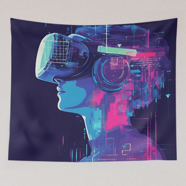 Item preview, Cyber Vision: Futuristic VR Tech Lifestyle Artwork designed and sold by !Shirt Stains!.
