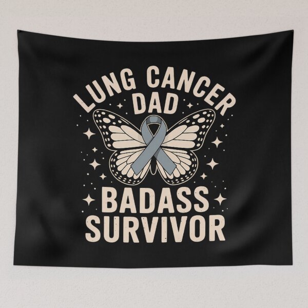 Item preview, Dad Lung Cancer Awareness White Ribbon Badass Survivor designed and sold by aidenpier.