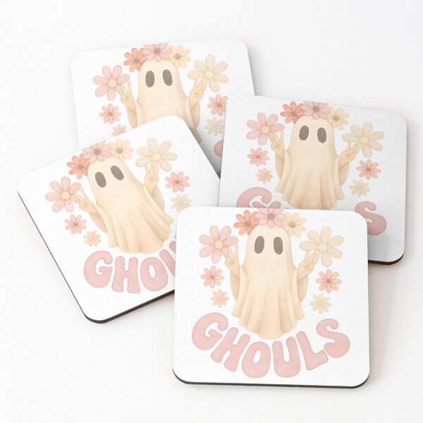 Item preview, Flower Power Ghouls – 70s Retro Ghost Design with Sweet and Spooky Vibes designed and sold by baggycatsworld.