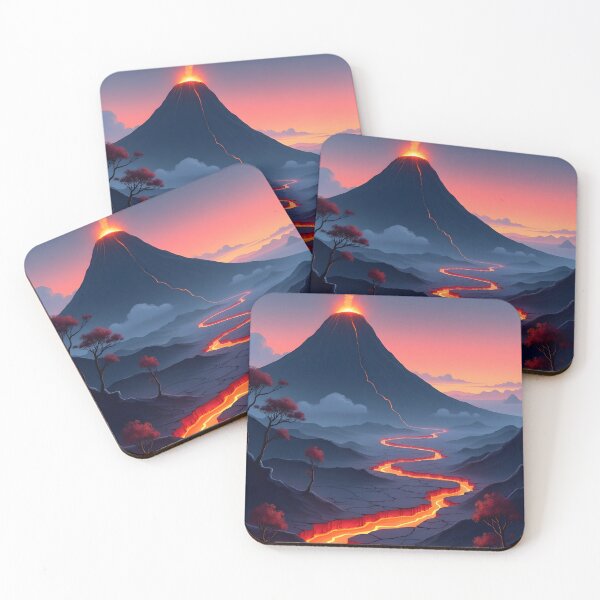 Item preview, Stylized Volcano at Twilight designed and sold by Relatable25.