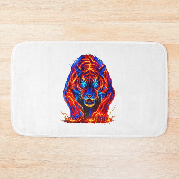 Item preview, Magical fractal tiger in neon flames designed and sold by LoneAngel.