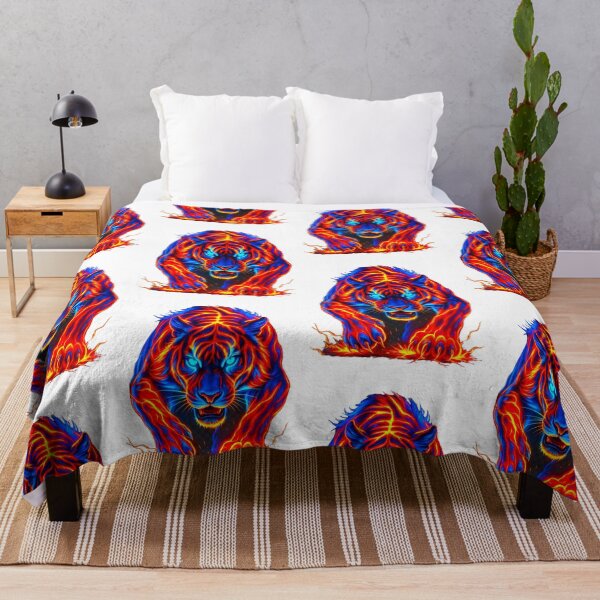 Item preview, Magical fractal tiger in neon flames designed and sold by LoneAngel.