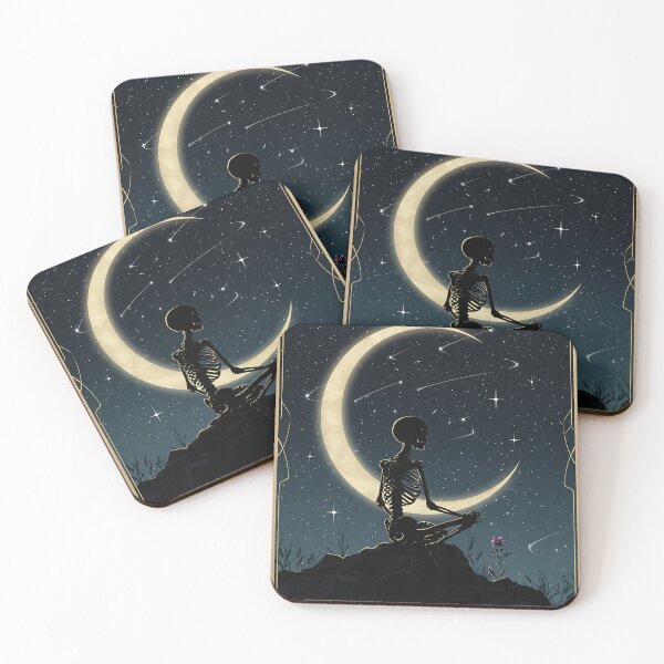 Item preview, Mystic Skeleton Meditating Under Moon designed and sold by Itsheartshop.