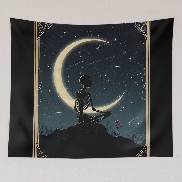 Item preview, Mystic Skeleton Meditating Under Moon designed and sold by Itsheartshop.