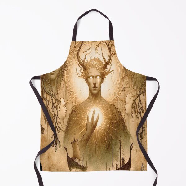 Item preview, Baldr: God of Light Norse God Mythology T-Shirt Viking Deity Art Ancient Power & Symbol horror swords and shields and runes, classic t-shit designed and sold by blackdoggdesign.