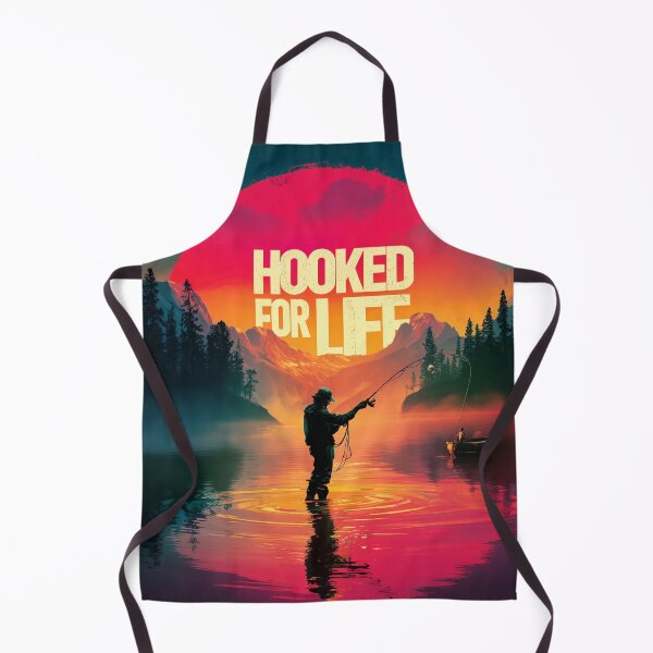 Item preview, Hooked for Life – Retro Sunset Fishing Design designed and sold by VisionaryVeils.