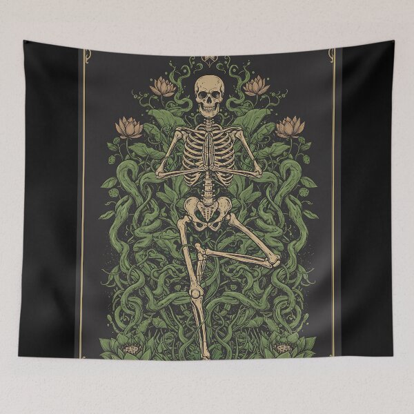 Item preview, Skeleton Yoga Pose Surrounded by Vines designed and sold by Itsheartshop.