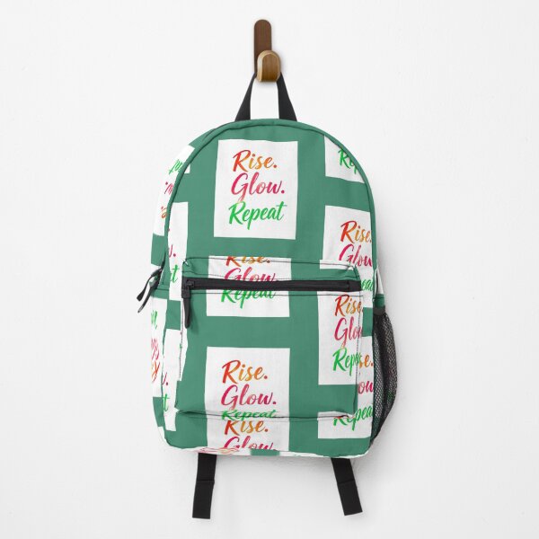 Item preview, Rayonne et recommence – Mantra positif en style moderne. Rise. Glow. Repeat. – Motivational Quote in Colorful Style designed and sold by Drawingshirts.