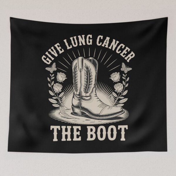 Item preview, Give Lung Cancer The Boot Cancer Awareness Ribbon designed and sold by tearbytea.
