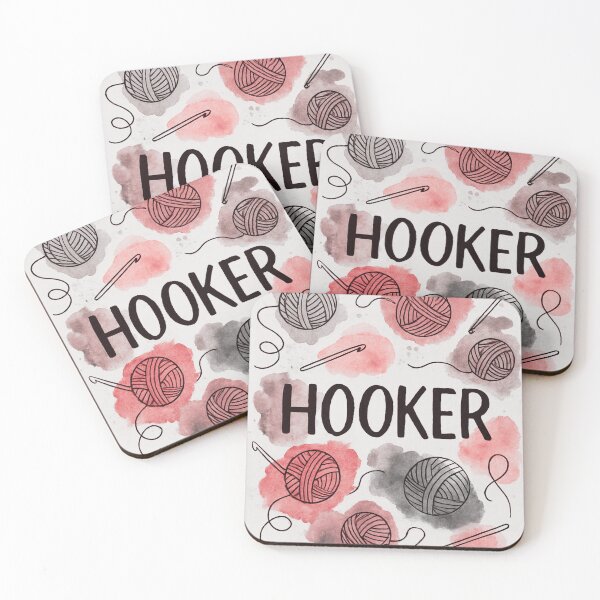 Item preview, Crochet ‘hooker’ graphic red& black designed and sold by Justov.