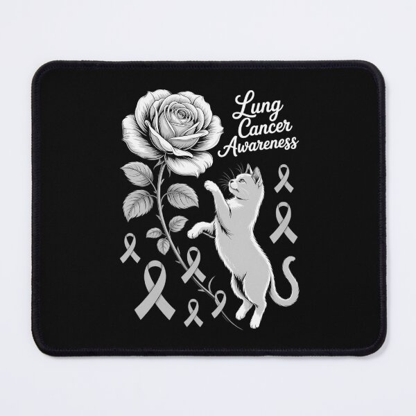 Aperçu de l'œuvre Gray Rose Cat Paws pour la lutte contre le cancer du poumon créée et vendue par tearbytea.