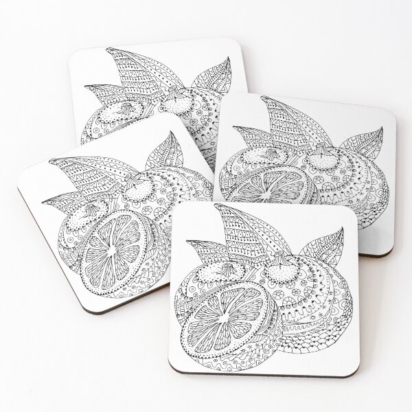 Item preview, Zentangle Citrus – Creative Coloring Design designed and sold by AlisaArtDecor.