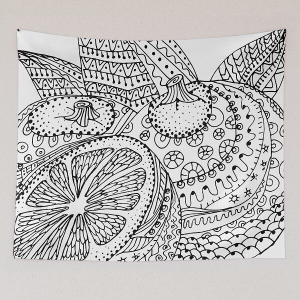 Item preview, Zentangle Citrus – Creative Coloring Design designed and sold by AlisaArtDecor.