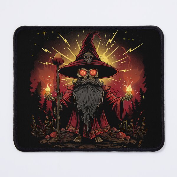 Item preview, Dark Forest Wizard - Glowing Skull Sorcerer with Magic Staff designed and sold by NADARTDOM.