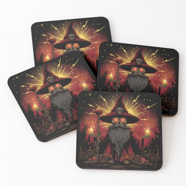 Item preview, Dark Forest Wizard - Glowing Skull Sorcerer with Magic Staff designed and sold by NADARTDOM.
