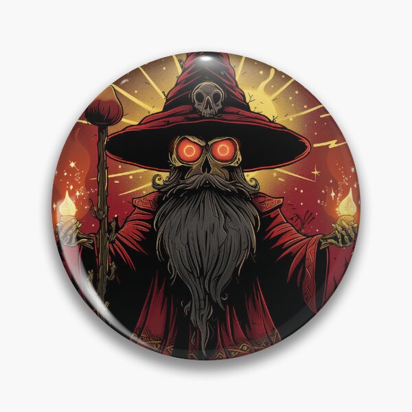 Item preview, Dark Forest Wizard - Glowing Skull Sorcerer with Magic Staff designed and sold by NADARTDOM.