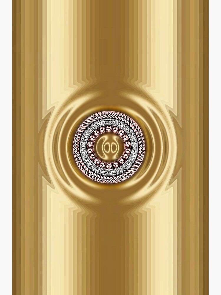 Thumbnail 2 of 2, Postcard, Golden Series with Round Diamond Ring designed and sold by Vk91art.