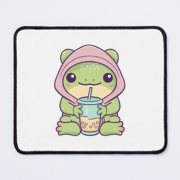 Item preview, Cute Frog in Hoodie Drinking Boba - Kawaii Bubble Tea Lover designed and sold by NADARTDOM.