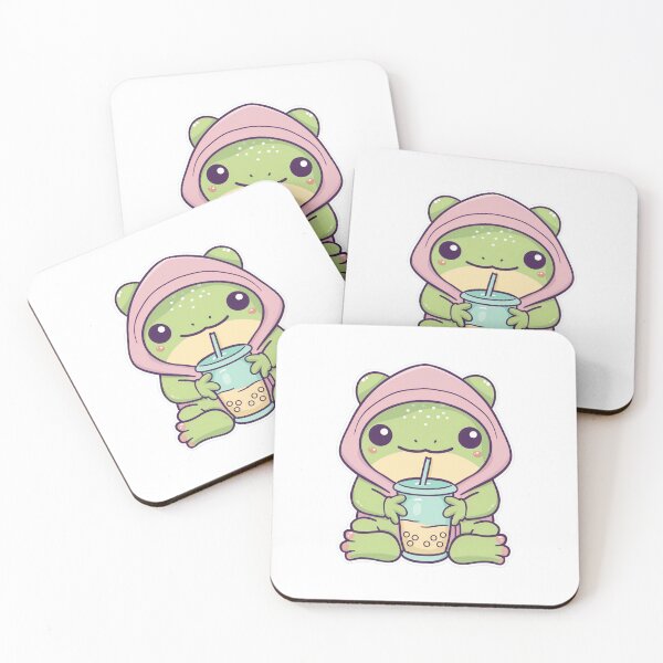 Item preview, Cute Frog in Hoodie Drinking Boba - Kawaii Bubble Tea Lover designed and sold by NADARTDOM.