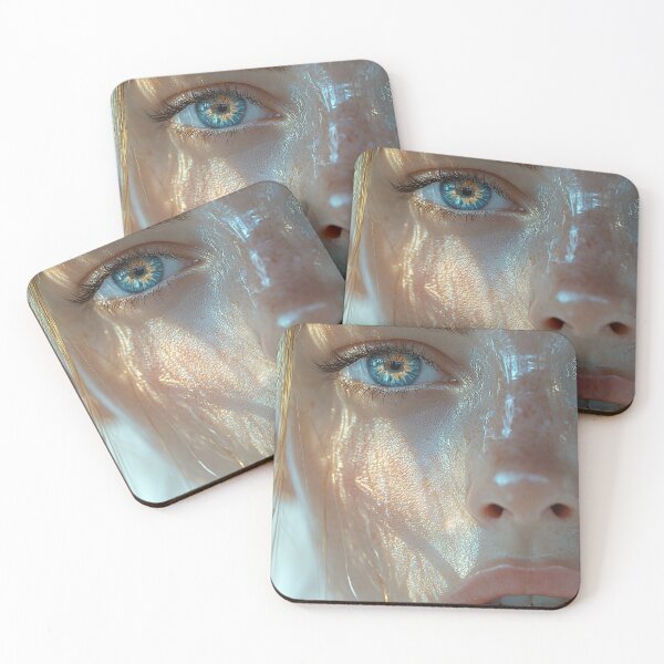 Item preview, Blue Eye Close-Up with Golden Light designed and sold by AITuneSphere.