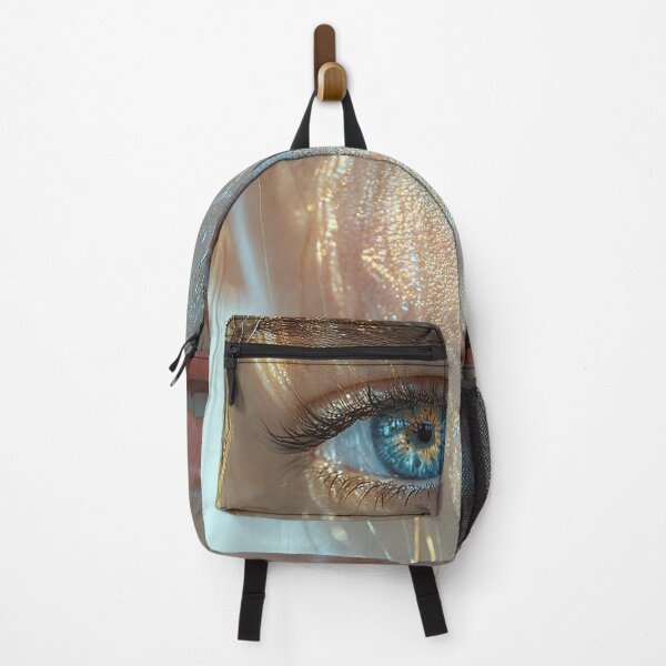 Item preview, Blue Eye Close-Up with Golden Light designed and sold by AITuneSphere.