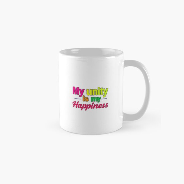 Artikel-Vorschau von : Mon unité est mon bonheur – Citation de paix et d'harmonie My Unity Is My Happiness – Friedliches und farbenfrohes Zitat, designt und verkauft von Drawingshirts.