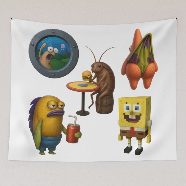 Item preview, Realistic SpongeBob / Patrick Star PACK, Cockroach eating / Random fish designed and sold by DibujandoPorfa.