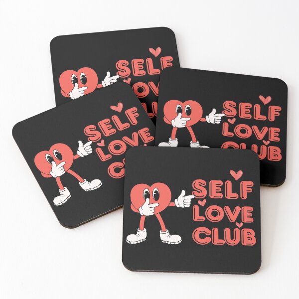 Item preview, Self Love Club Red Heart Sticker- Cute Minimalist Mental Health Design designed and sold by VirtualPalette.