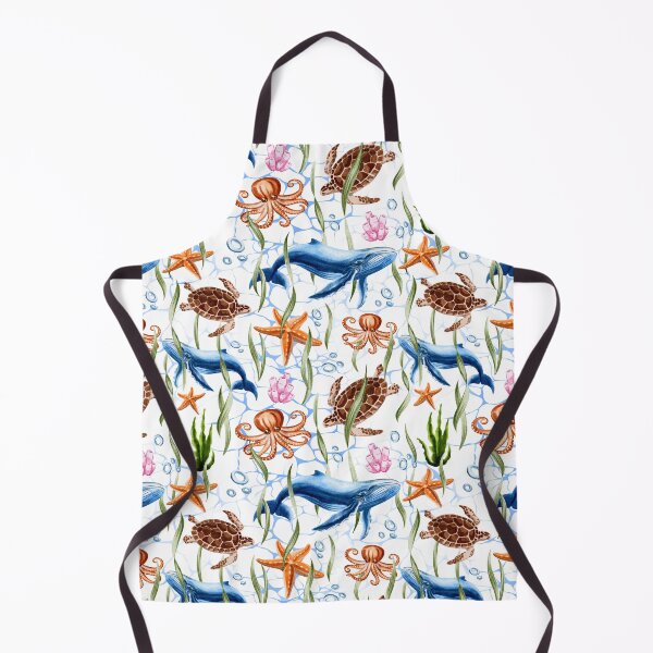 Item preview, Marine world, marine animals, watercolor seamless pattern designed and sold by Nastasiakhmnk.