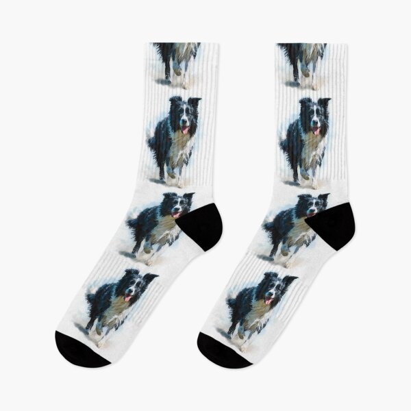 Item preview, Free Spirit – Running Border Collie Portrait designed and sold by newnomads-art.