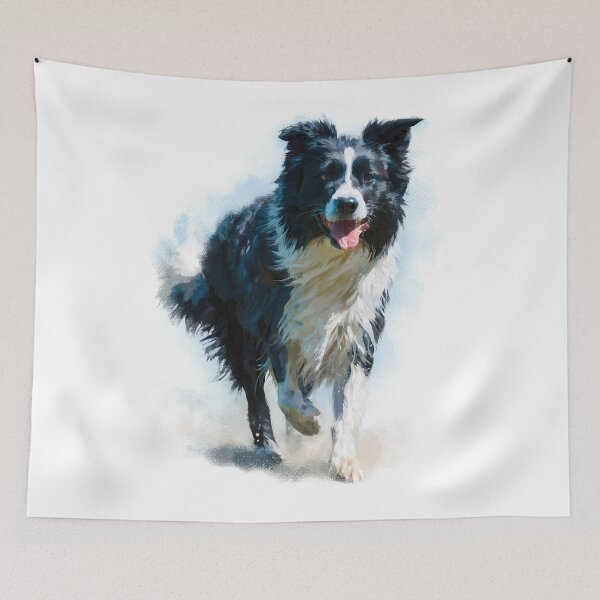 Item preview, Free Spirit – Running Border Collie Portrait designed and sold by newnomads-art.