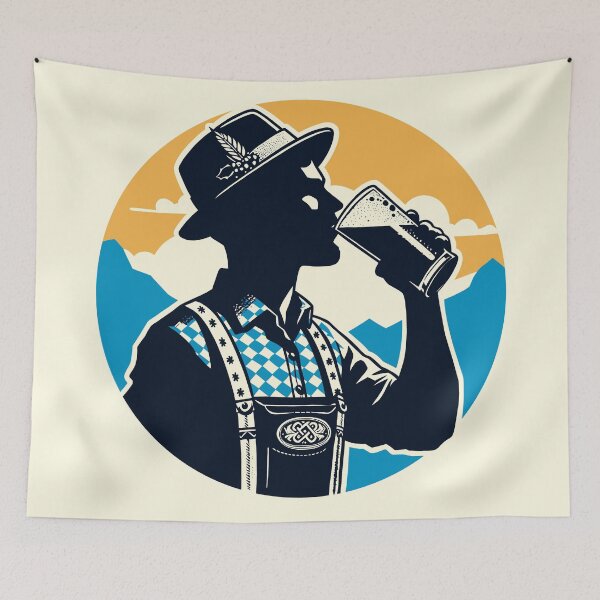 Item preview, Silhouette of Oktoberfest Beer Drinking Man designed and sold by Ghost on Toast.