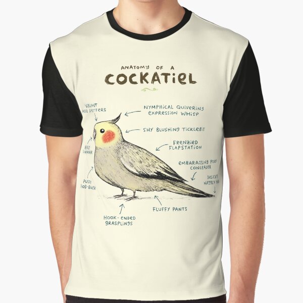 Anatomy of a Cockatiel Graphic T-Shirt