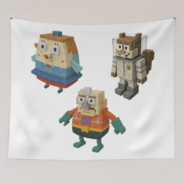 Item preview, SpongeBob / Mermaidman / Sandy / Mrs. Puff Minecraft PACK designed and sold by DibujandoPorfa.
