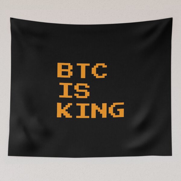 Item preview, BTC Is King - Retro Pixel Art Bitcoin Design designed and sold by CyberRex.