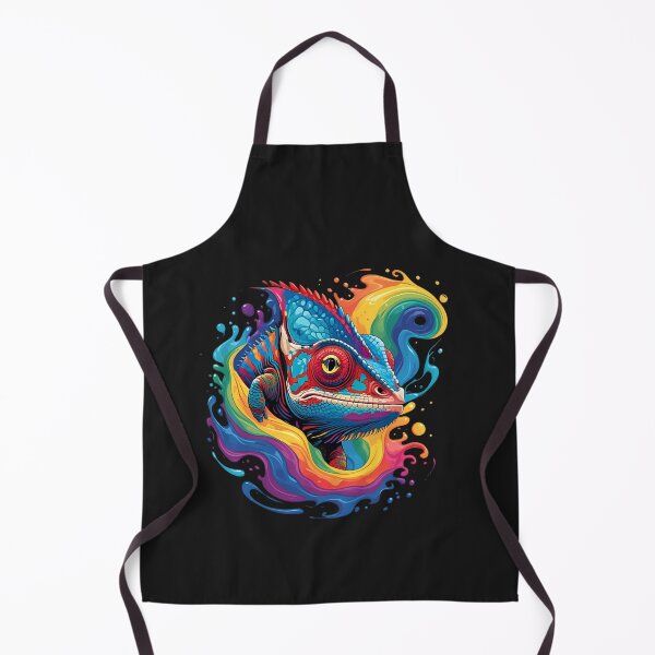 Artikelvorschau, Chamäleon-Farbchaos – Regenbogen-Farbspritzer-Reptilienkunst entworfen und verkauft von ColorSplash123.