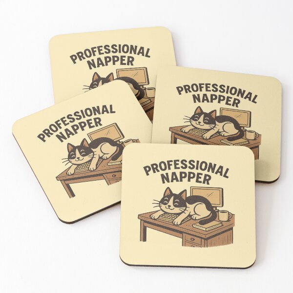 Item preview, Professional Napper – Funny Vintage Cat on Desk designed and sold by RetroPawsDesign.