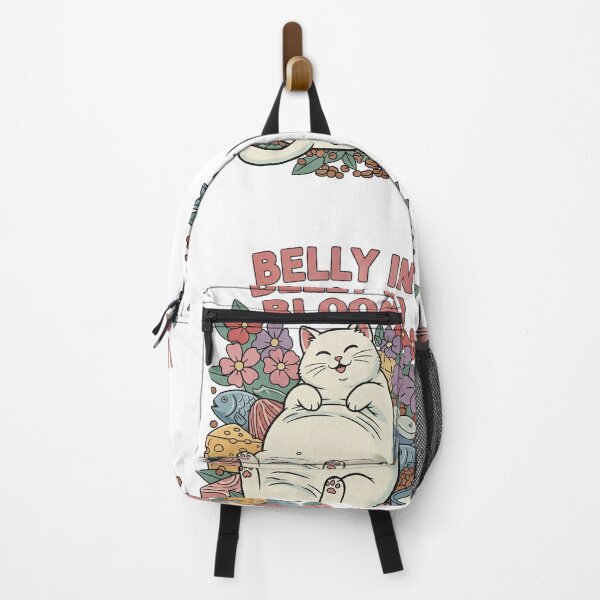 Item preview, Chubby Cute Cat - Belly in Bloom with Flowers and Food designed and sold by RetroPawsDesign.