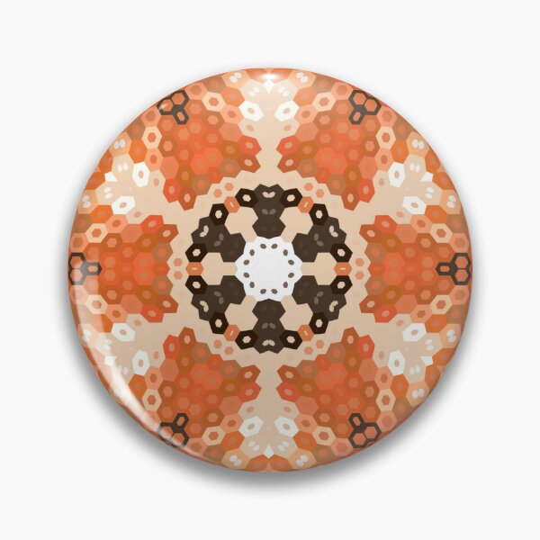 Item preview, Hex Mandala Orange White and Brown designed and sold by WormholeOrbital.