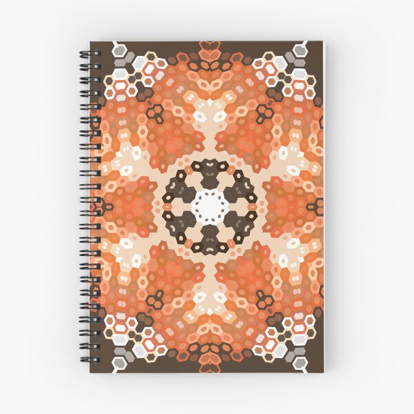 Item preview, Hex Mandala Orange White and Brown designed and sold by WormholeOrbital.