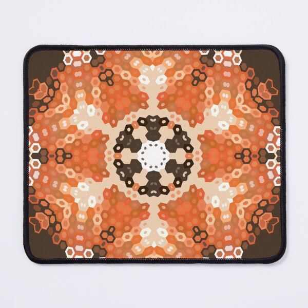 Item preview, Hex Mandala Orange White and Brown designed and sold by WormholeOrbital.