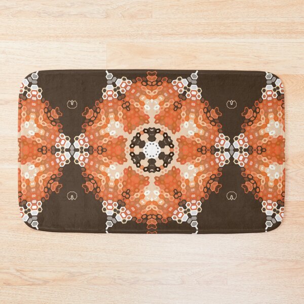 Item preview, Hex Mandala Orange White and Brown designed and sold by WormholeOrbital.