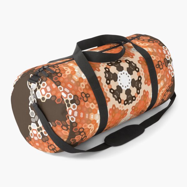 Item preview, Hex Mandala Orange White and Brown designed and sold by WormholeOrbital.