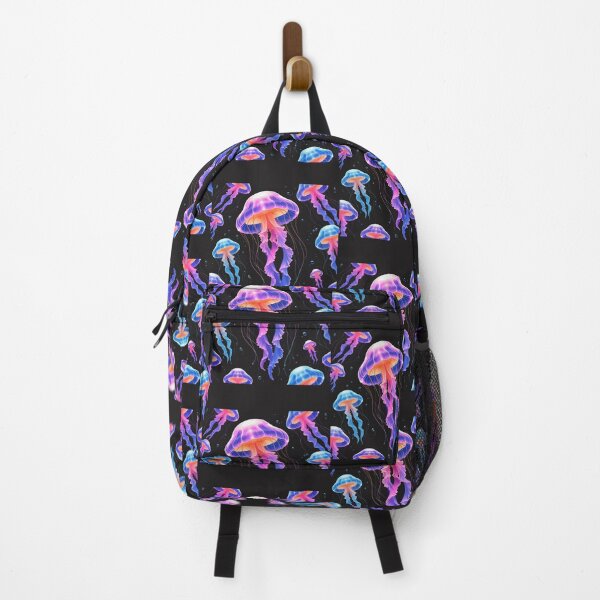 Item preview, Neon Jellyfish Bloom – Glowing Jellyfish with Fluorescent Paint Splash designed and sold by ColorSplash123.