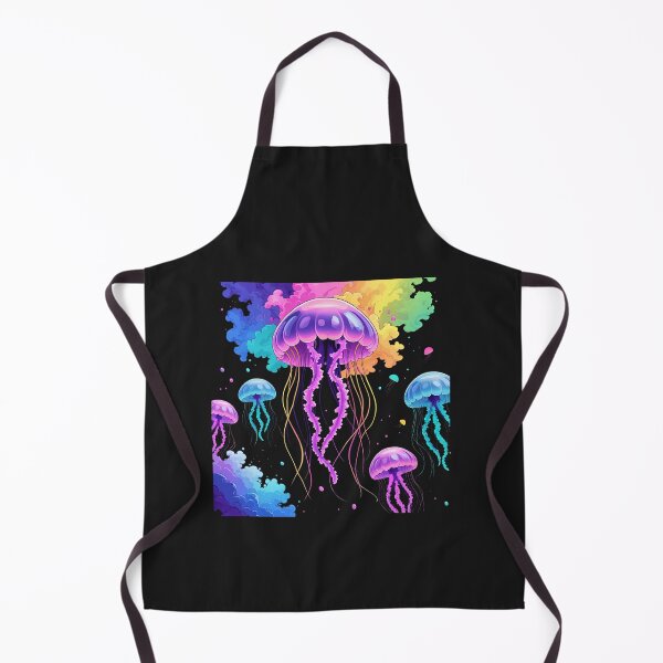 Item preview, Neon Jellyfish Bloom – Glowing Jellyfish with Fluorescent Paint Splash designed and sold by ColorSplash123.